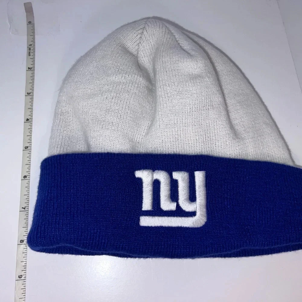 NFL, New‎ York, giants, cream, Royal blue, boys, beanie 8-20. 100% acrylic